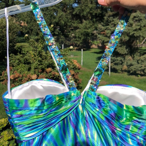 La Femme Colorful Long Party/Prom Dress - Picture 5 of 8